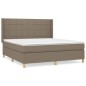 vidaXL Boxspringbett mit Matratze Taupe 180x200 cm Stoff vidaXL Boxspringbett mit Matratze Taupe 180x200 cm Stoff