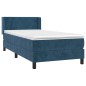 vidaXL Boxspringbett mit Matratze Dunkelblau 80x200 cm Samt