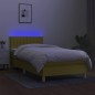 vidaXL Boxspringbett mit Matratze & LED Grün 100x200 cm Stoff vidaXL Boxspringbett mit Matratze & LED Grün 100x200 cm Stoff