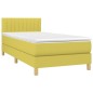 vidaXL Boxspringbett mit Matratze & LED Grün 100x200 cm Stoff vidaXL Boxspringbett mit Matratze & LED Grün 100x200 cm Stoff
