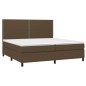 vidaXL Boxspringbett mit Matratze & LED Dunkelbraun 200x200 cm Stoff vidaXL Boxspringbett mit Matratze & LED Dunkelbraun 200x200 cm Stoff