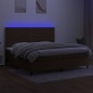 vidaXL Boxspringbett mit Matratze & LED Dunkelbraun 200x200 cm Stoff vidaXL Boxspringbett mit Matratze & LED Dunkelbraun 200x200 cm Stoff