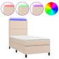 vidaXL Boxspringbett mit Matratze & LED Cappuccino-Braun 90x190cm vidaXL Boxspringbett mit Matratze & LED Cappuccino-Braun 90x190cm