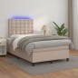 vidaXL Boxspringbett mit Matratze & LED Cappuccino-Braun 120x200cm vidaXL Boxspringbett mit Matratze & LED Cappuccino-Braun 120x200cm