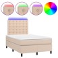 vidaXL Boxspringbett mit Matratze & LED Cappuccino-Braun 120x200cm vidaXL Boxspringbett mit Matratze & LED Cappuccino-Braun 120x200cm