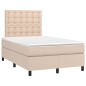 vidaXL Boxspringbett mit Matratze & LED Cappuccino-Braun 120x200cm vidaXL Boxspringbett mit Matratze & LED Cappuccino-Braun 120x200cm