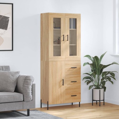 Highboard Sonoma-Eiche 69,5x34x180 cm Holzwerkstoff