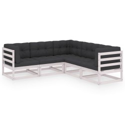 vidaXL 5-tlg. Garten-Lounge-Set mit Kissen Massivholz Kiefer