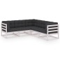 vidaXL 5-tlg. Garten-Lounge-Set mit Kissen Massivholz Kiefer vidaXL 5-tlg. Garten-Lounge-Set mit Kissen Massivholz Kiefer