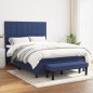 vidaXL Boxspringbett mit Matratze Blau 140x200 cm Stoff vidaXL Boxspringbett mit Matratze Blau 140x200 cm Stoff