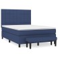 vidaXL Boxspringbett mit Matratze Blau 140x200 cm Stoff vidaXL Boxspringbett mit Matratze Blau 140x200 cm Stoff