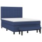 vidaXL Boxspringbett mit Matratze Blau 140x200 cm Stoff vidaXL Boxspringbett mit Matratze Blau 140x200 cm Stoff
