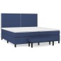 vidaXL Boxspringbett mit Matratze Blau 200x200 cm Stoff vidaXL Boxspringbett mit Matratze Blau 200x200 cm Stoff