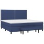 vidaXL Boxspringbett mit Matratze Blau 200x200 cm Stoff vidaXL Boxspringbett mit Matratze Blau 200x200 cm Stoff