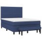 vidaXL Boxspringbett mit Matratze Blau 140x200 cm Stoff vidaXL Boxspringbett mit Matratze Blau 140x200 cm Stoff