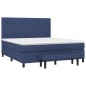vidaXL Boxspringbett mit Matratze Blau 160x200 cm Stoff vidaXL Boxspringbett mit Matratze Blau 160x200 cm Stoff