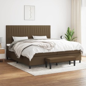 vidaXL Boxspringbett mit Matratze Dunkelbraun 200x200 cm Stoff