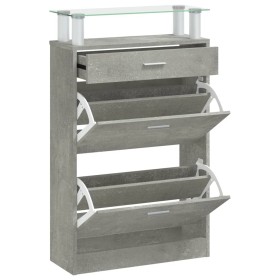 vidaXL Schuhschrank Betongrau 63x24x104 cm Holzwerkstoff