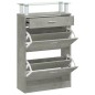 vidaXL Schuhschrank Betongrau 63x24x104 cm Holzwerkstoff vidaXL Schuhschrank Betongrau 63x24x104 cm Holzwerkstoff