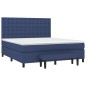 vidaXL Boxspringbett mit Matratze Blau 180x200 cm Stoff vidaXL Boxspringbett mit Matratze Blau 180x200 cm Stoff