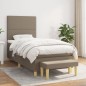 vidaXL Boxspringbett mit Matratze Taupe 80x200 cm Stoff vidaXL Boxspringbett mit Matratze Taupe 80x200 cm Stoff
