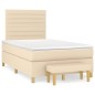 vidaXL Boxspringbett mit Matratze Creme 120x200 cm Stoff vidaXL Boxspringbett mit Matratze Creme 120x200 cm Stoff