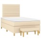 vidaXL Boxspringbett mit Matratze Creme 120x200 cm Stoff vidaXL Boxspringbett mit Matratze Creme 120x200 cm Stoff