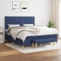 vidaXL Boxspringbett mit Matratze Blau 180x200 cm Stoff vidaXL Boxspringbett mit Matratze Blau 180x200 cm Stoff