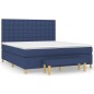 vidaXL Boxspringbett mit Matratze Blau 180x200 cm Stoff vidaXL Boxspringbett mit Matratze Blau 180x200 cm Stoff
