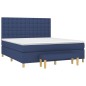 vidaXL Boxspringbett mit Matratze Blau 180x200 cm Stoff vidaXL Boxspringbett mit Matratze Blau 180x200 cm Stoff