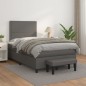 vidaXL Boxspringbett mit Matratze Grau 120x200 cm Kunstleder vidaXL Boxspringbett mit Matratze Grau 120x200 cm Kunstleder