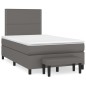 vidaXL Boxspringbett mit Matratze Grau 120x200 cm Kunstleder vidaXL Boxspringbett mit Matratze Grau 120x200 cm Kunstleder