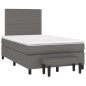vidaXL Boxspringbett mit Matratze Grau 120x200 cm Kunstleder vidaXL Boxspringbett mit Matratze Grau 120x200 cm Kunstleder