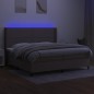 vidaXL Boxspringbett mit Matratze & LED Taupe 200x200 cm Stoff vidaXL Boxspringbett mit Matratze & LED Taupe 200x200 cm Stoff