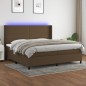 vidaXL Boxspringbett mit Matratze & LED Dunkelbraun 200x200 cm Stoff vidaXL Boxspringbett mit Matratze & LED Dunkelbraun 200x200 cm Stoff
