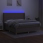 vidaXL Boxspringbett mit Matratze & LED Taupe 160x200 cm Stoff vidaXL Boxspringbett mit Matratze & LED Taupe 160x200 cm Stoff