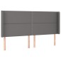 vidaXL Boxspringbett mit Matratze & LED Grau 200x200 cm Kunstleder vidaXL Boxspringbett mit Matratze & LED Grau 200x200 cm Kunstleder