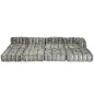 vidaXL 4-Sitzer Modularer Pouf Grau Gestreift Stoff vidaXL 4-Sitzer Modularer Pouf Grau Gestreift Stoff