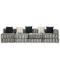 vidaXL 4-Sitzer Modularer Pouf Grau Gestreift Stoff vidaXL 4-Sitzer Modularer Pouf Grau Gestreift Stoff