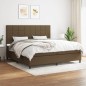 vidaXL Boxspringbett mit Matratze Dunkelbraun 200x200 cm Stoff vidaXL Boxspringbett mit Matratze Dunkelbraun 200x200 cm Stoff