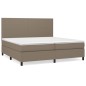 vidaXL Boxspringbett mit Matratze Taupe 200x200 cm Stoff vidaXL Boxspringbett mit Matratze Taupe 200x200 cm Stoff