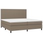 vidaXL Boxspringbett mit Matratze Taupe 200x200 cm Stoff vidaXL Boxspringbett mit Matratze Taupe 200x200 cm Stoff