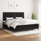 vidaXL Boxspringbett mit Matratze Schwarz 200x200 cm Stoff vidaXL Boxspringbett mit Matratze Schwarz 200x200 cm Stoff