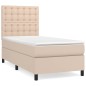 vidaXL Boxspringbett Matratze Cappuccino-Braun 100x200cm Kunstleder vidaXL Boxspringbett Matratze Cappuccino-Braun 100x200cm Kunstleder