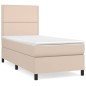 vidaXL Boxspringbett mit Matratze Cappuccino-Braun 90x190cm Kunstleder vidaXL Boxspringbett mit Matratze Cappuccino-Braun 90x190cm Kunstleder