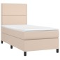 vidaXL Boxspringbett mit Matratze Cappuccino-Braun 90x190cm Kunstleder vidaXL Boxspringbett mit Matratze Cappuccino-Braun 90x190cm Kunstleder