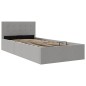 vidaXL Stauraumbett Hydraulisch Hellgrau Stoff 100×200 cm vidaXL Stauraumbett Hydraulisch Hellgrau Stoff 100×200 cm