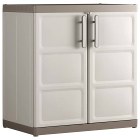 Keter Lagerschrank Excellence XL Niedrig Beige und Taupe 93 cm 