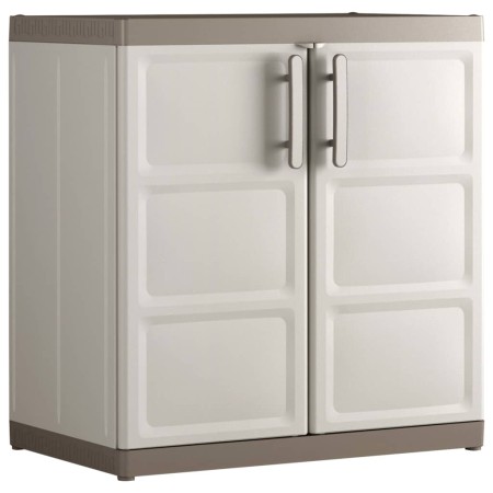 Keter Lagerschrank Excellence XL Niedrig Beige und Taupe 93 cm 