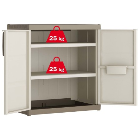 Keter Lagerschrank Excellence XL Niedrig Beige und Taupe 93 cm 